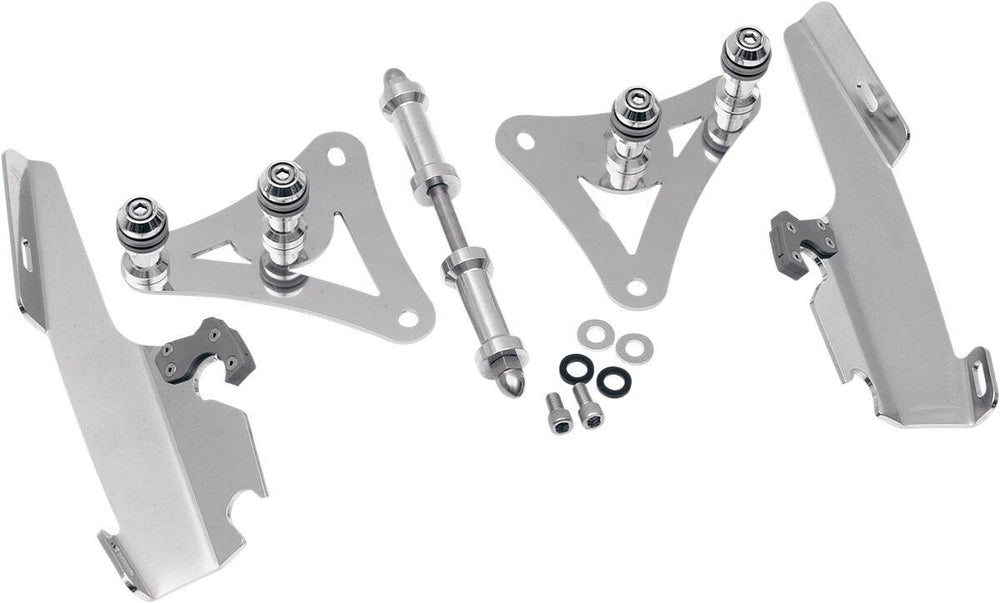 Memphis Shades Fats Slim Windshield Trigger Lock Complete Mount Kit For Harley Davidson FLSTS 1340 1997-1999 - Polished