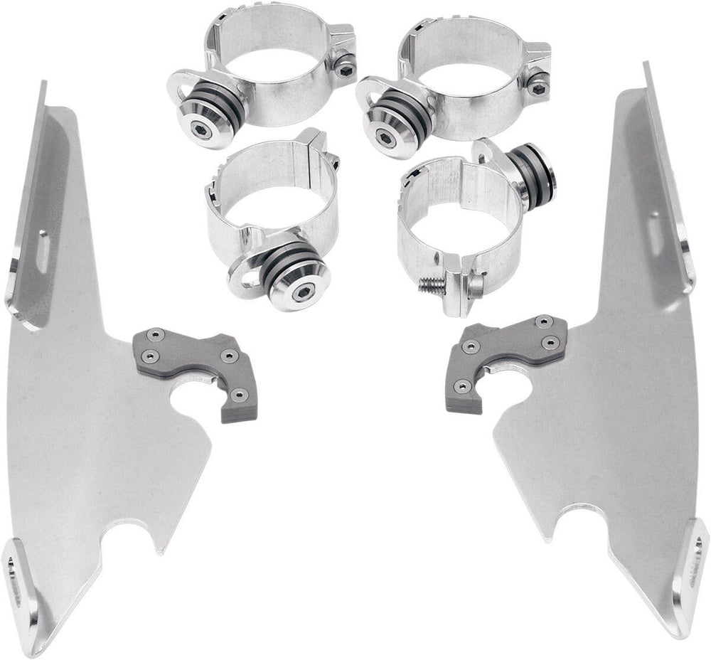 Memphis Shades Fats Slim Windshield Trigger Lock Complete Mount Kit For Harley Davidson FXBB 1750 2018-2020 - Polished
