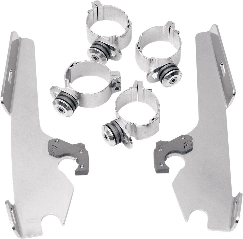 Memphis Shades Fats Slim Windshield Trigger Lock Complete Mount Kit For Harley Davidson FXDF 1584 2008-2011 - Polished