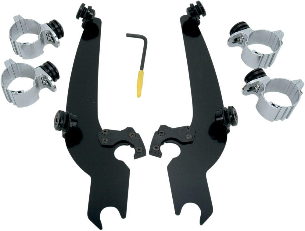 Memphis Shades Sportshield Trigger Lock Complete Mount Kit For Harley Davidson FX 1200 1973-1979 - Black