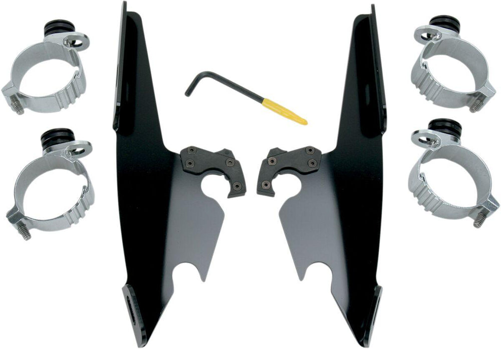 Memphis Shades Fats Slim Windshield Trigger Lock Complete Mount Kit For Harley Davidson FXBB 1750 2018-2020 - Black