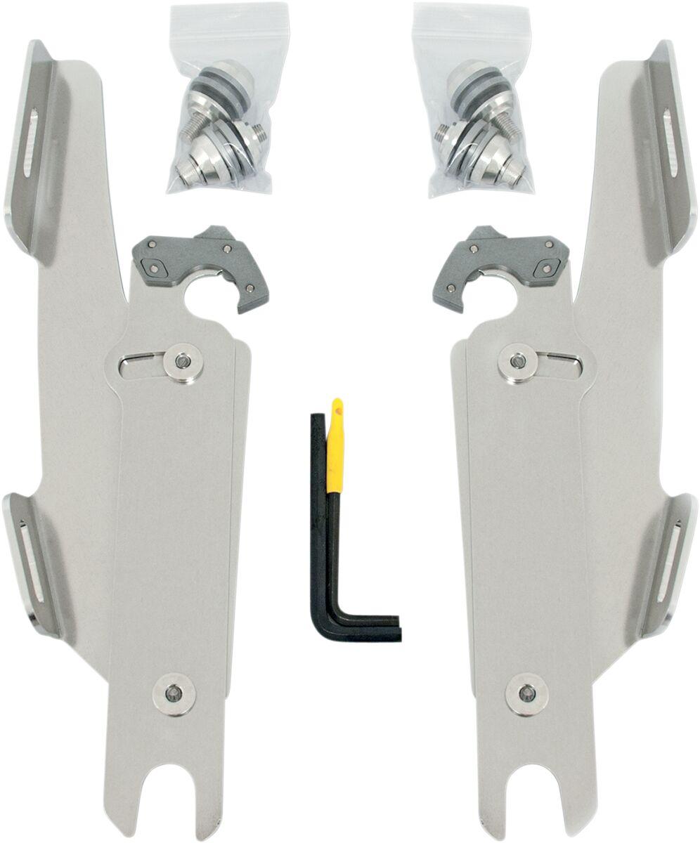 Memphis Shades Fats Slim Windshield Trigger Lock Complete Mount Kit For Harley Davidson FLS 1690 2012-2016 - Polished