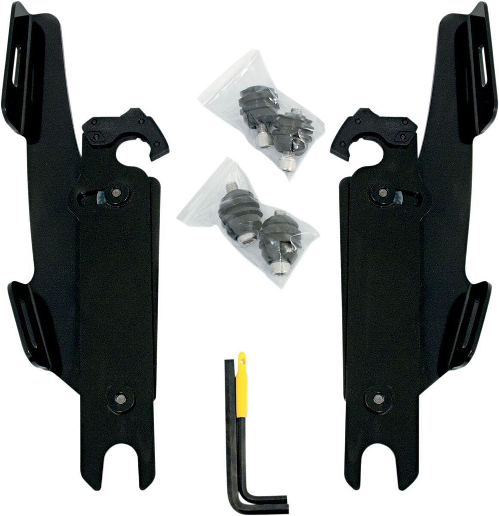 Memphis Shades Fats Slim Windshield Trigger Lock Complete Mount Kit For Harley Davidson FLS 1690 2012-2016 - Black