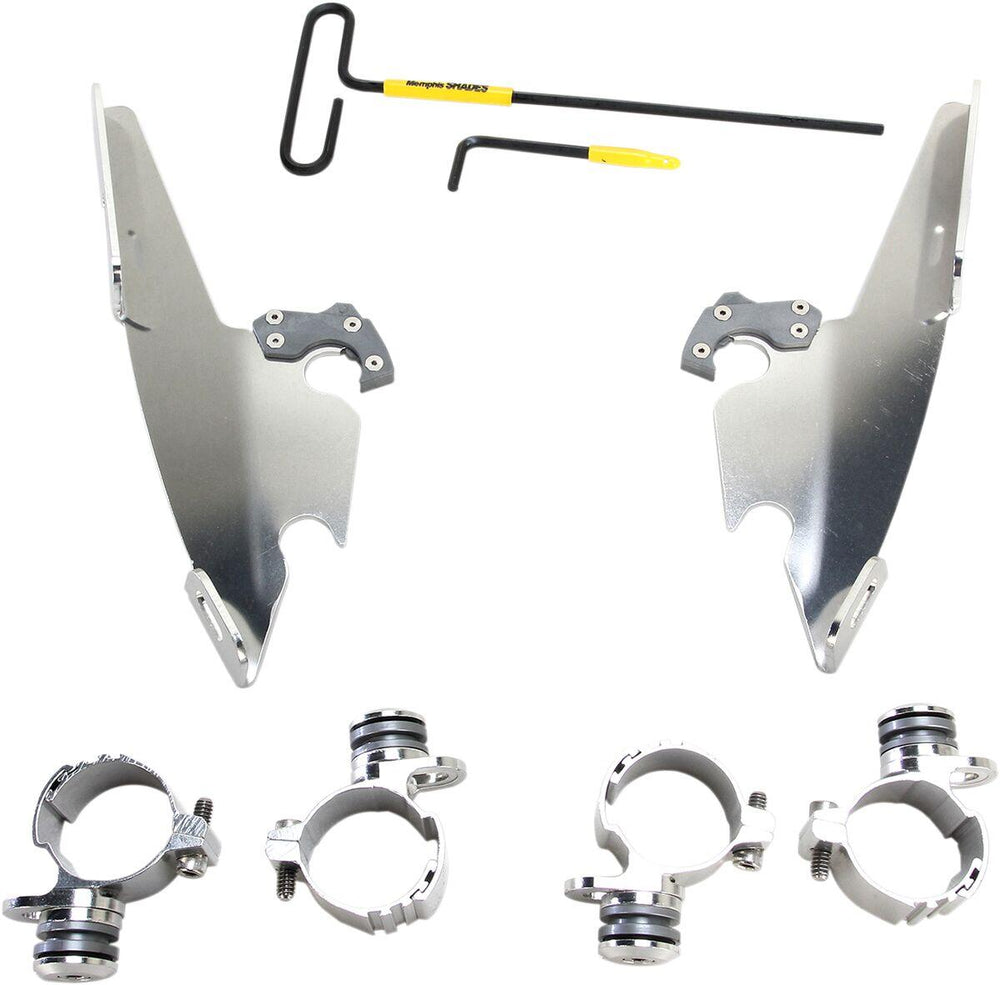 Memphis Shades Fats Slim Windshield Trigger Lock Complete Mount Kit For Harley Davidson XL 1200 T 2014-2017 - Polished