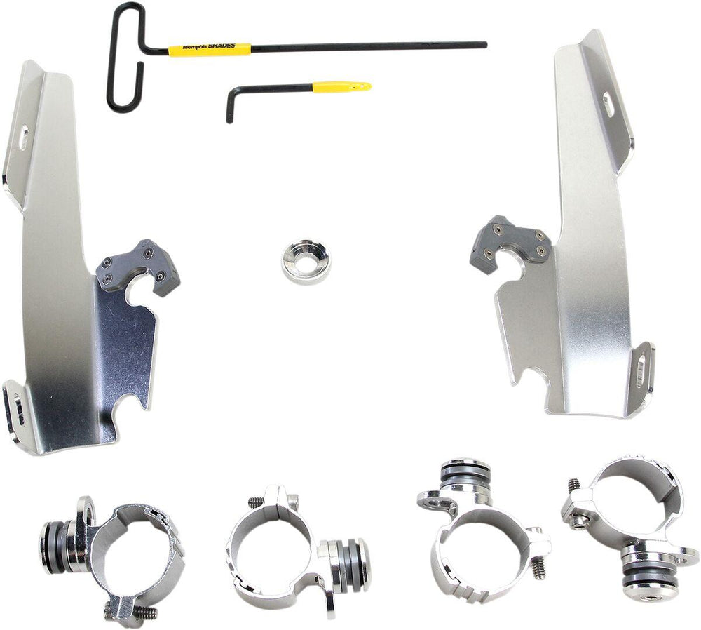 Memphis Shades Batwing Fairing Trigger Lock Mounting Kit For Harley Davidson XL 1200 L 2006-2011 - Polished