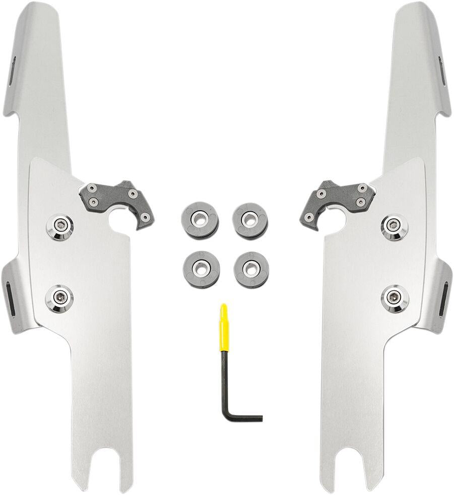 Memphis Shades Fats Slim Windshield Trigger Lock Complete Mount Kit For Harley Davidson FLRT 1690 - Polished