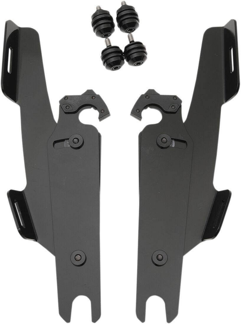 Memphis Shades Fats Slim Windshield Trigger Lock Complete Mount Kit For Harley Davidson FLFB 1750 2018-2020 - Black