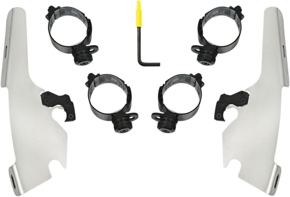 Memphis Shades Fats Slim Windshield Trigger Lock Complete Mount Kit For Harley Davidson FLSB 1750 2018-2024 - Polished