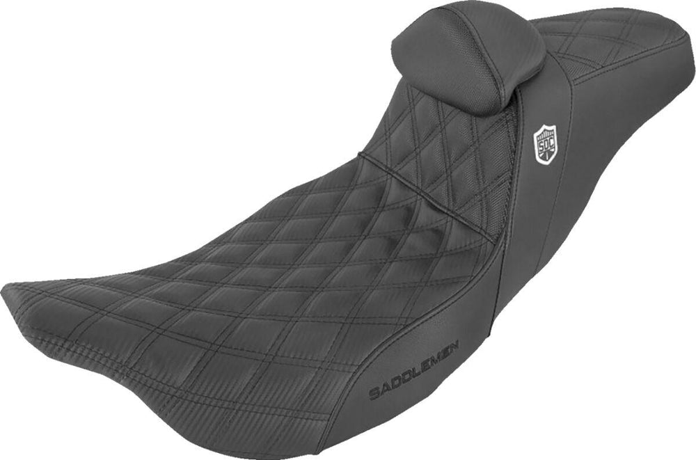 Saddlemen Pro Series SDC Performance Grip Seat With Backrest For Harley Davidson FLHR 1584 2008 - Black