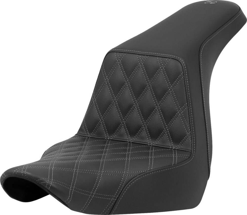 Saddlemen Lattice Stitch Step Up Seat For Harley Davidson FLSB 1750 2018-2024 - Black Grey