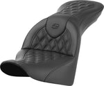 Saddlemen Roadsofa Standard Reach Lattice Stitched Seat For Harley Davidson FLDE 1750 2018-2020 - Black