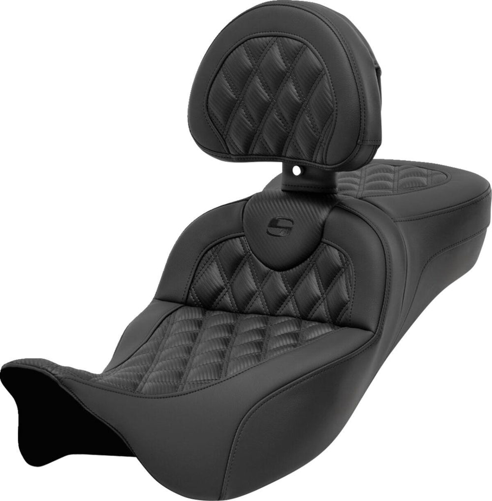 Saddlemen Roadsofa Seat With Backrest For Harley Davidson FLH 1868 2021 - Black