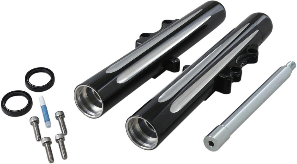 Arlen Ness Dual-Disc Hot Legs Fork Legs For Harley Davidson FLHR 1450 2000-2002 Lower - Black