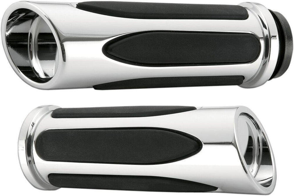 Arlen Ness Deep Cut Comfort Series Grips For Harley Davidson FL 1200 1976-1977 - Black Chrome