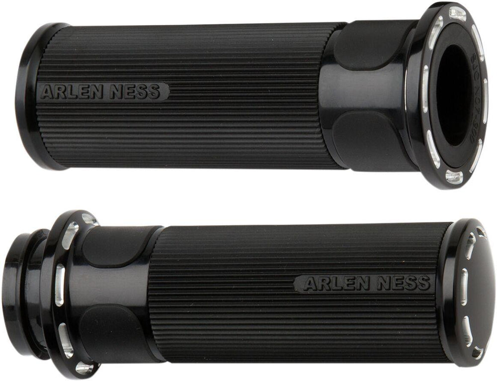 Arlen Ness Fusion Slot Track Grips For Harley Davidson FL 1200 1976-1977 - Black