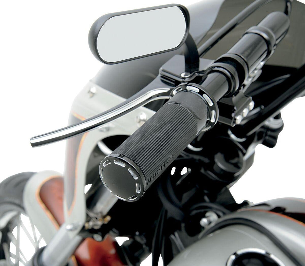 Arlen Ness Fusion Slot Track Grips For Harley Davidson FL 1200 1976-1977 - Black