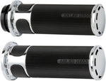 Arlen Ness Fusion Slot Track Grips For Harley Davidson FLDE 1750 2018-2020 - Black Chrome