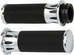 Arlen Ness Fusion Deep Cut Grips For Harley Davidson FLDE 1750 2018-2020 - Black Chrome
