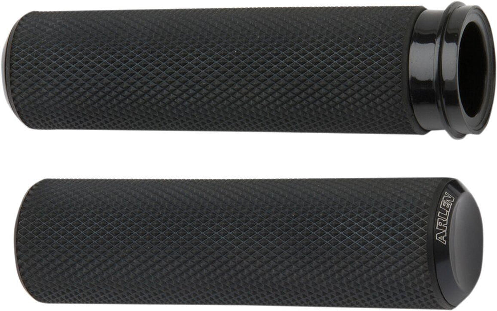 Arlen Ness Knurled Grips For Harley Davidson FLDE 1750 2018-2020 - Black