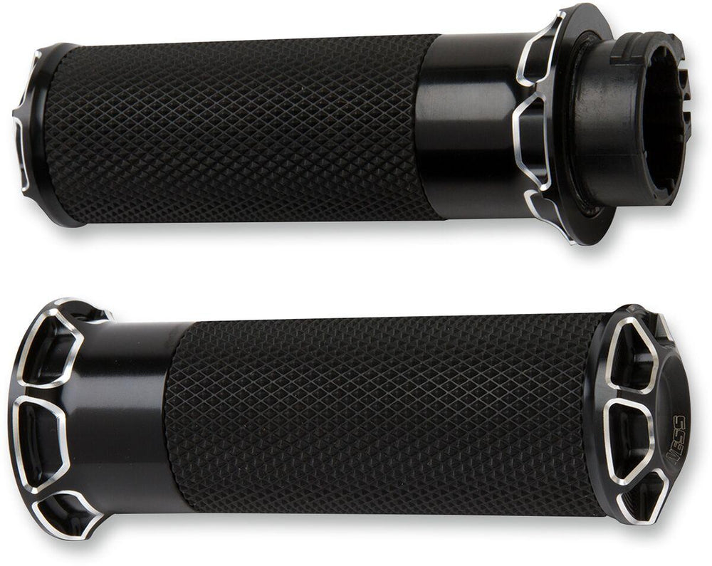 Arlen Ness Fusion Beveled Grips For Harley Davidson FL 1200 1976-1977 - Black