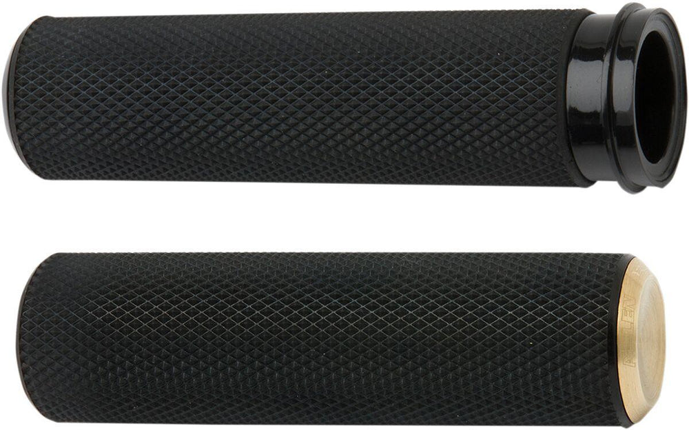 Arlen Ness Knurled Grips For Harley Davidson FLDE 1750 2018-2020 - Black Brass