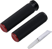 Arlen Ness Knurled Grips For Harley Davidson FLD 1690 2012-2013 - Black Red