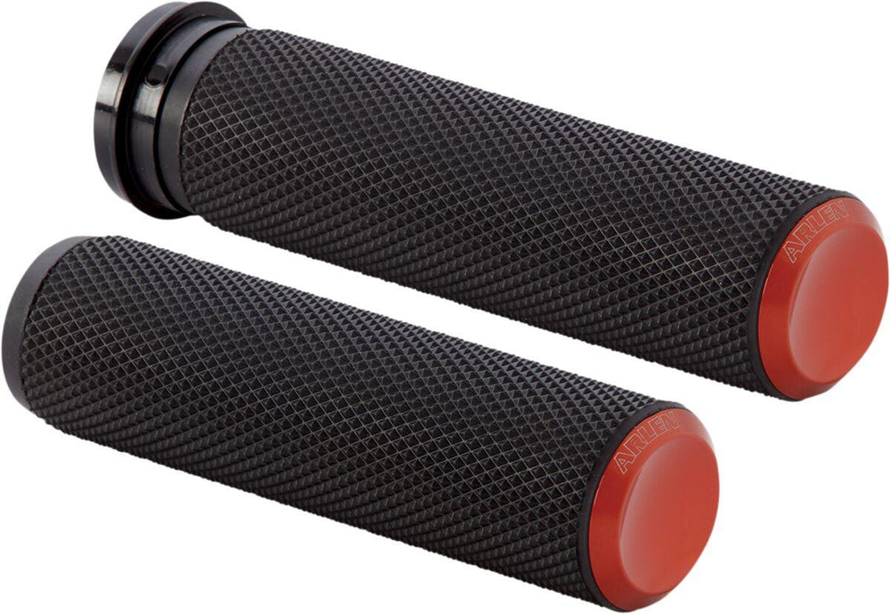 Arlen Ness Knurled Grips For Harley Davidson FLD 1690 2012-2013 - Black Orange