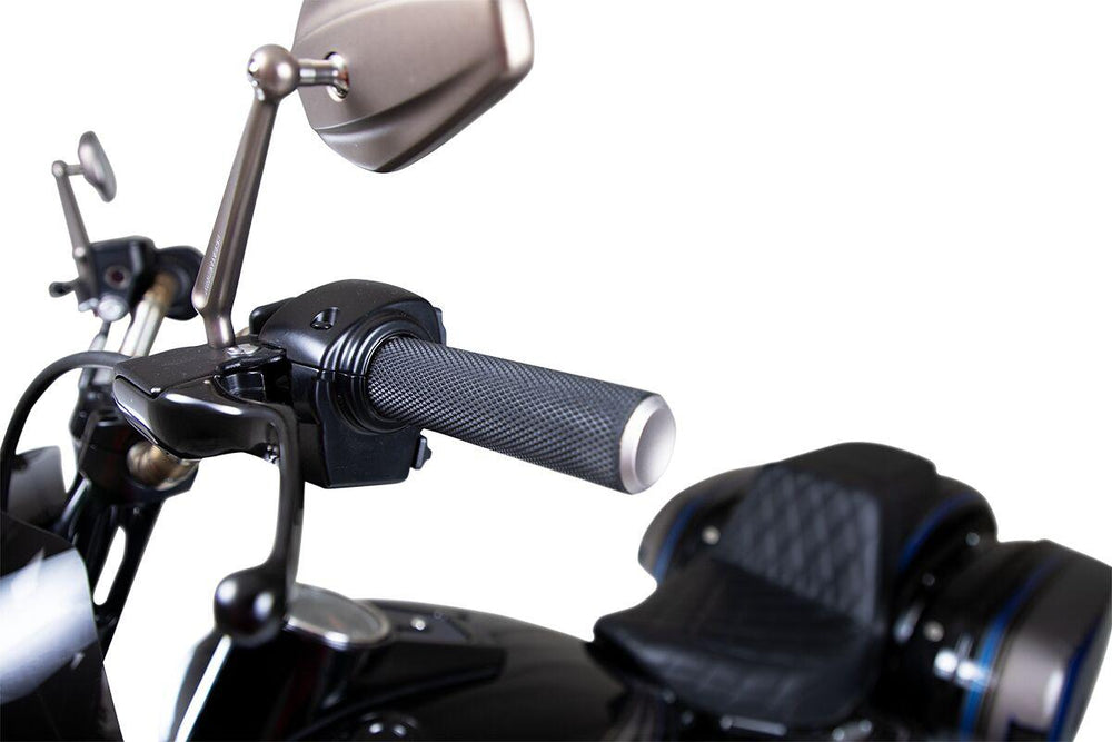 Arlen Ness Knurled Grips For Harley Davidson FLD 1690 2012-2013 - Black Titanium