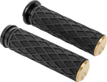 Arlen Ness Diamond Grips For Harley Davidson FLD 1690 2012-2013 - Black Brass