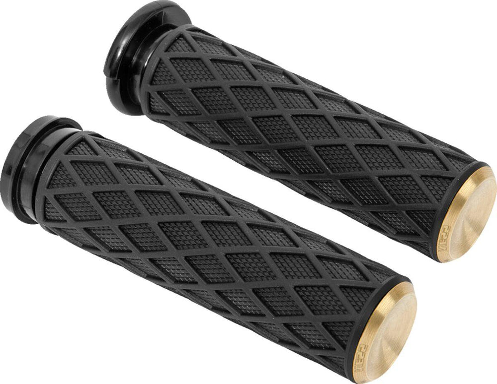 Arlen Ness Diamond Grips For Harley Davidson FLDE 1750 2018-2020 - Black Brass