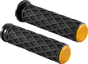 Arlen Ness Diamond Grips For Harley Davidson FLDE 1750 2018-2020 - Black Gold