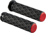 Arlen Ness Diamond Grips For Harley Davidson FLDE 1750 2018-2020 - Black Red