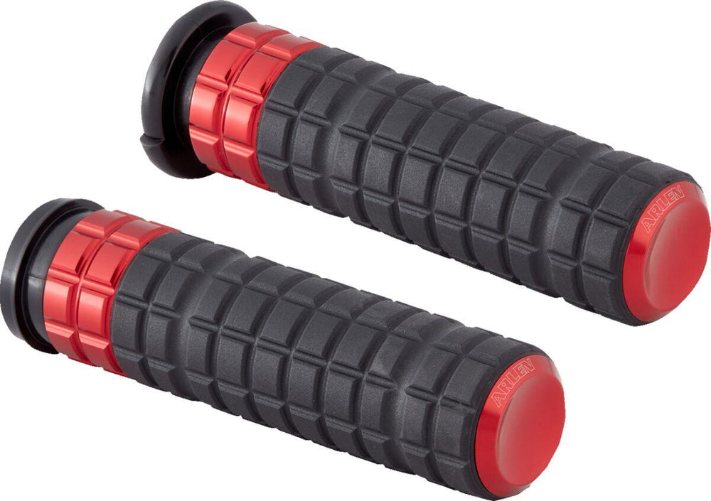 Arlen Ness SpeedLiner Grips For Harley Davidson FLDE 1750 2018-2020 - Black Red
