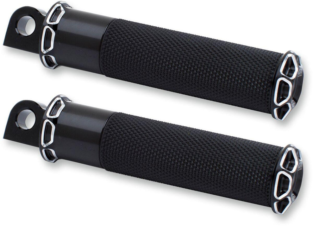 Arlen Ness Fusion Male-Mount Footpegss For Harley Davidson FLD 1690 2012-2013 - Aluminum Black