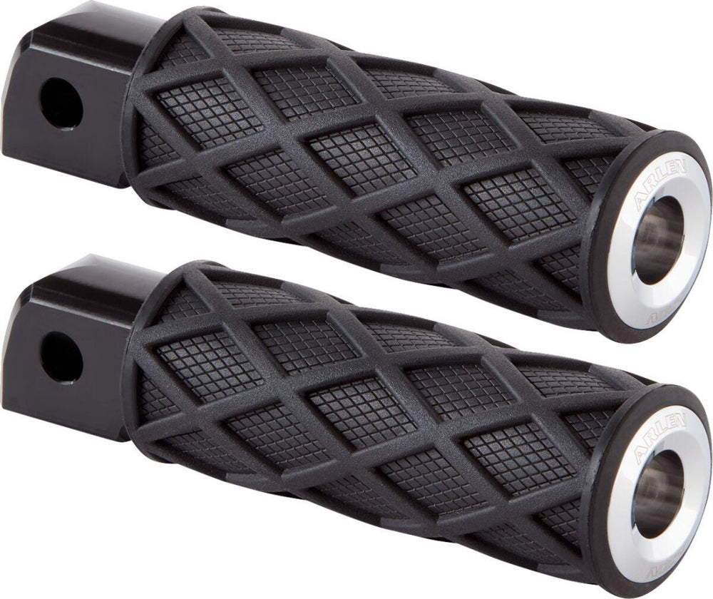 Arlen Ness Diamond Passenger Foot Pegs For Harley Davidson FLDE 1750 2018-2020 - Black/Chrome