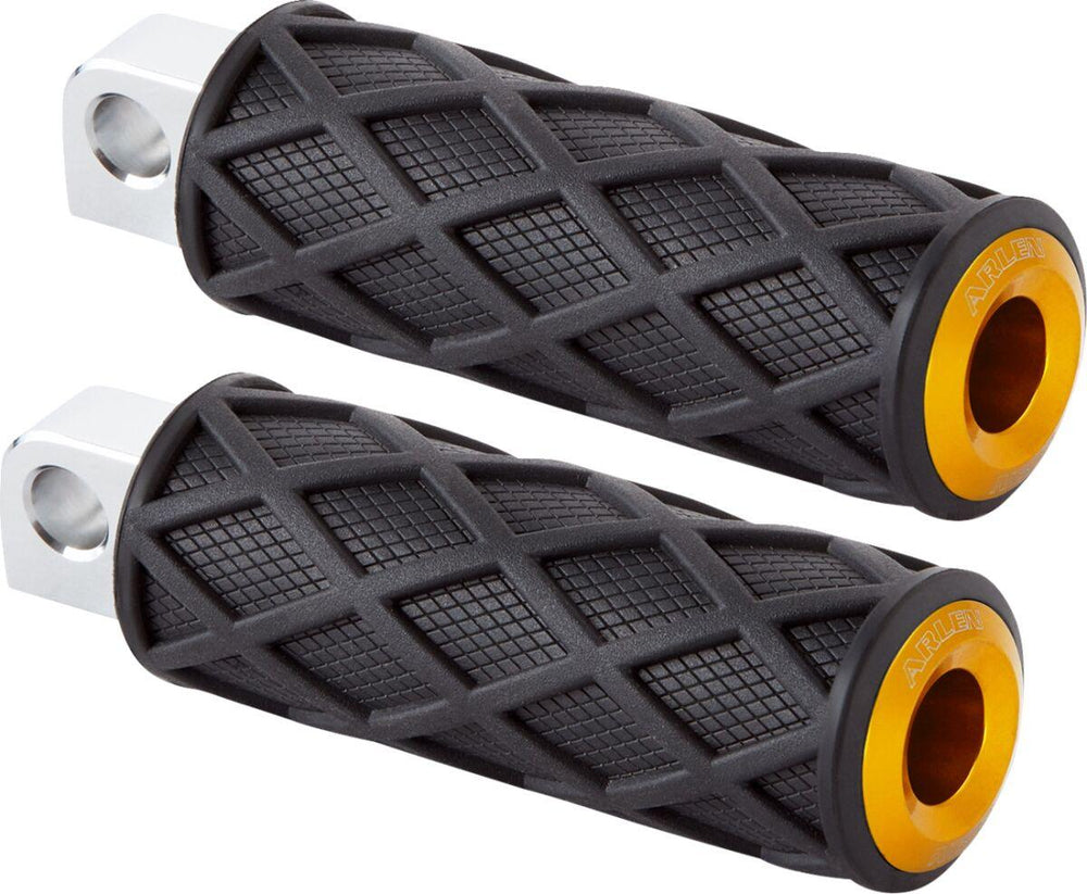 Arlen Ness Diamond Rider Foot Pegs For Harley Davidson FLD 1690 2012-2013 - Black/Gold