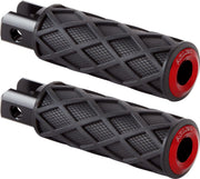 Arlen Ness Diamond Rider Foot Pegs For Harley Davidson FLSB 1750 2018-2024 - Black/Red