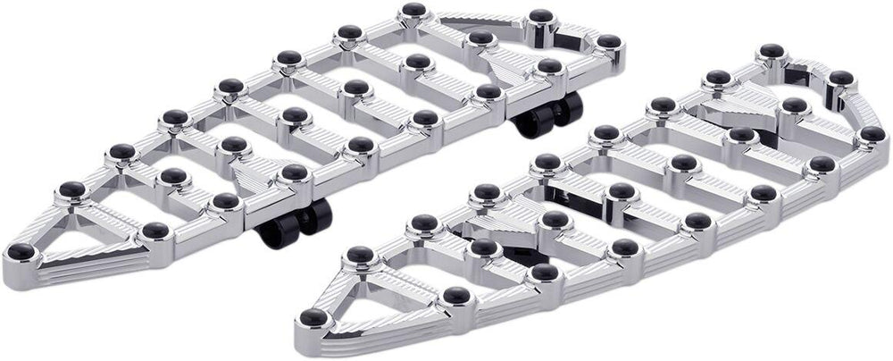 Arlen Ness MX Billet Floorboards For Harley Davidson FLHR 1340 1994-1998 - Chrome