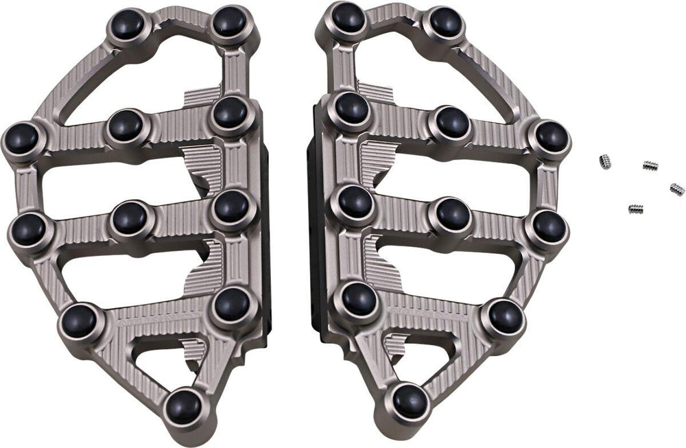 Arlen Ness MX Billet Floorboards For Harley Davidson FLHR 1340 1994-1998 - Titanium