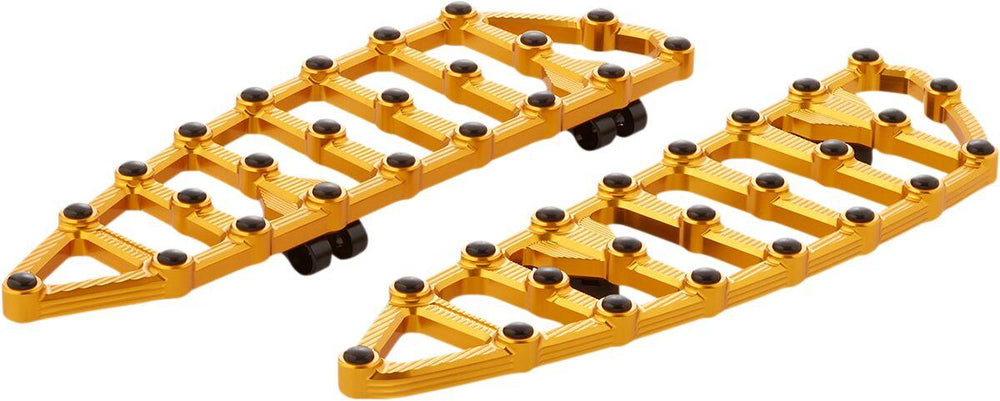 Arlen Ness MX Billet Floorboards For Harley Davidson FLDE 1750 2018-2020 - Gold