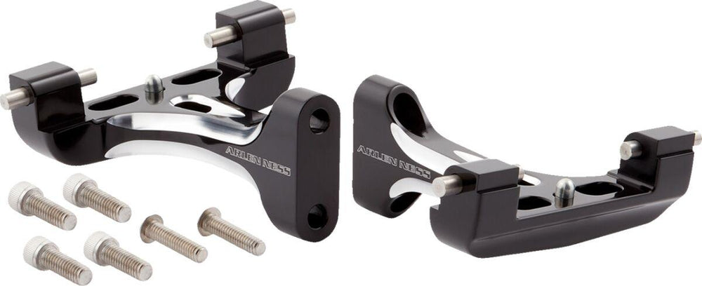 Arlen Ness Forged Passenger Floorboard Mounts For Harley Davidson FLH 1868 ABS 2021 - Black/Chrome
