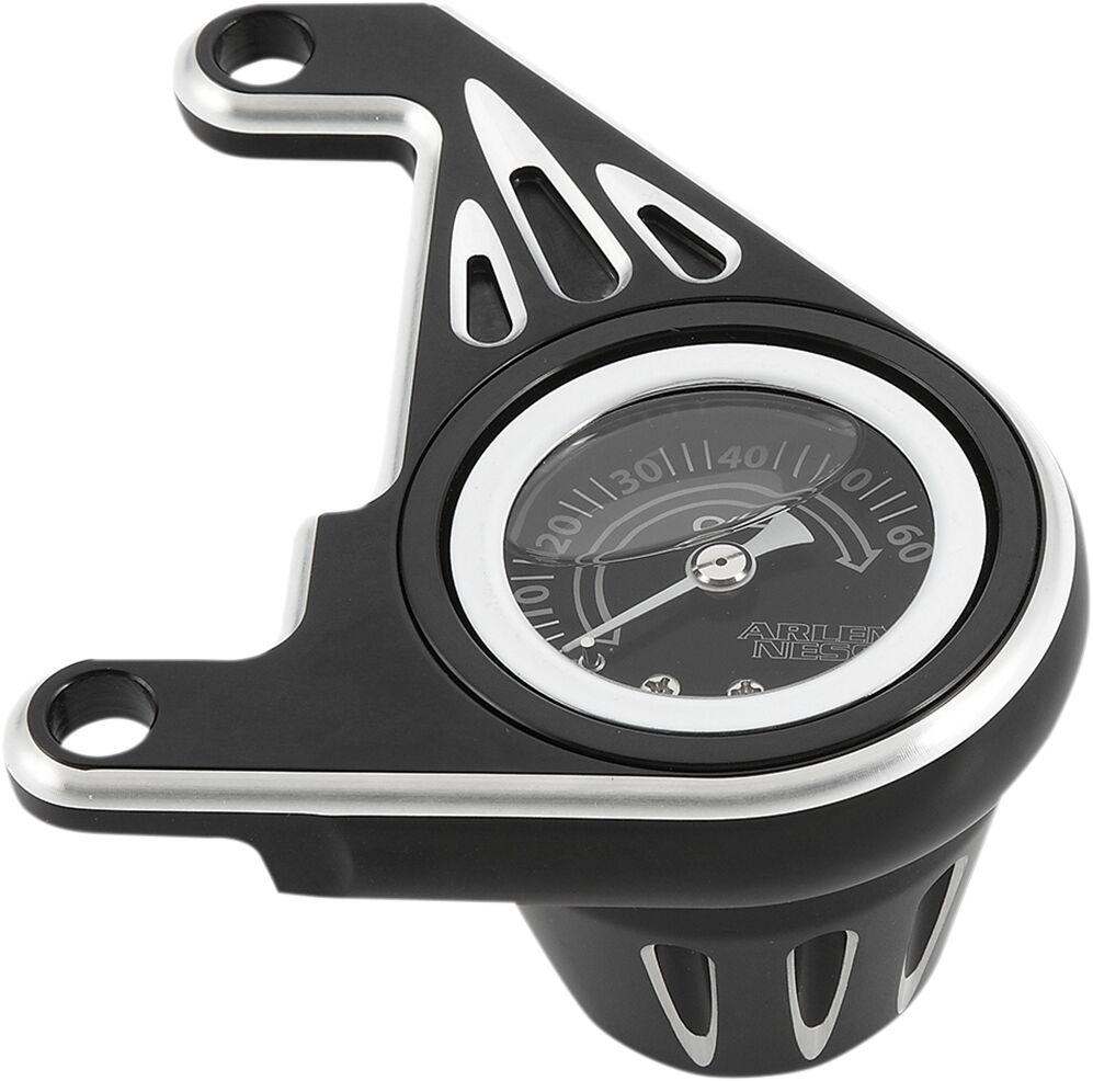 Arlen Ness Oil Pressure Gauge Kit For Harley Davidson FLD 1690 2012-2013 - Black Grey