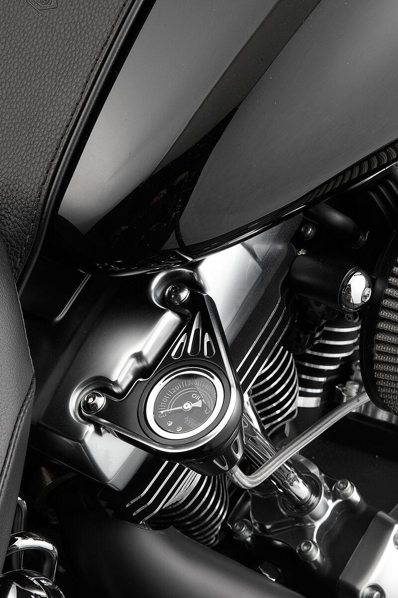 Arlen Ness Oil Pressure Gauge Kit For Harley Davidson FLD 1690 2012-2013 - Black Grey