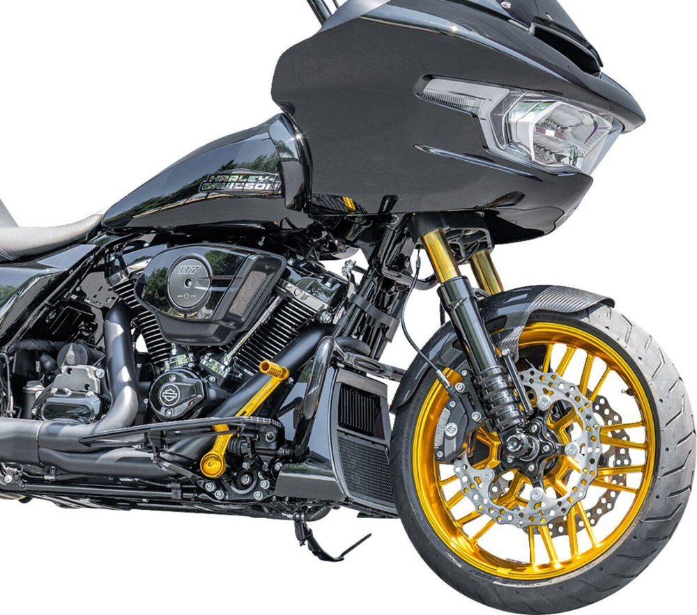 Arlen Ness Carbon Fibre 19" Cafe Fender For Harley Davidson FLHXSE 1977 2023-2024 48 cm (19") Front - Black