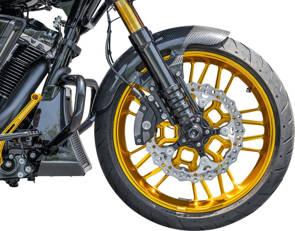 Arlen Ness Carbon Fibre 19" Cafe Fender For Harley Davidson FLHXSE 1977 2023-2024 48 cm (19") Front - Black