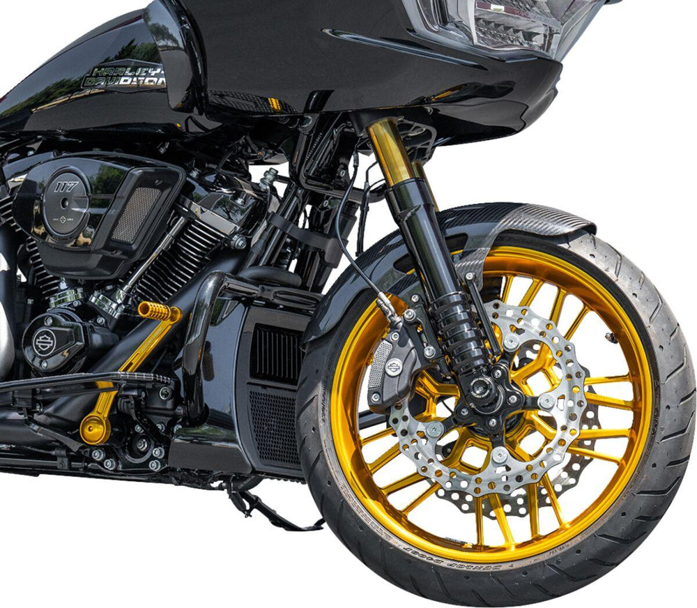 Arlen Ness Carbon Fibre 19" Cafe Fender For Harley Davidson FLHXSE 1977 2023-2024 48 cm (19") Front - Black