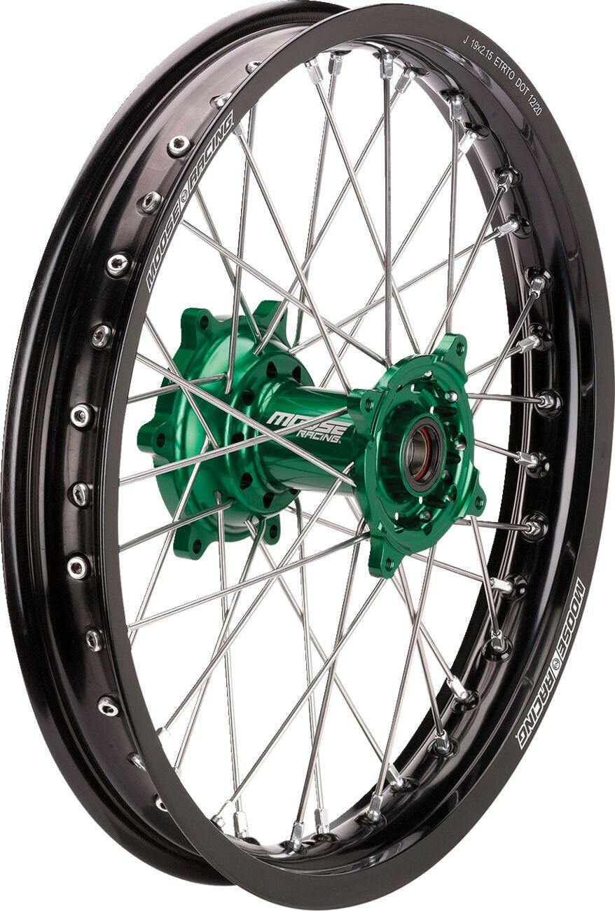 Moose Racing SX-1 Wheel For Kawasaki KX125 2003-2008 19x2.15 Rear - Black Green