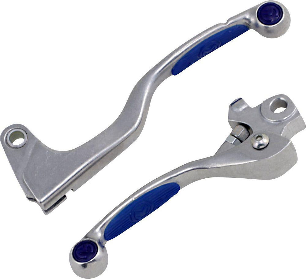 Moose Racing Competition Grip Lever Set For Kawasaki KXF250 2013-2015 - Blue Silver