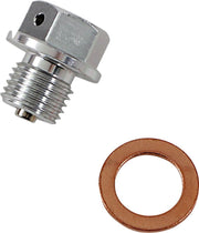 Moose Racing Magnetic Drain Plug For Suzuki DRZ400 2000-2004 - Anodized Clear Silver