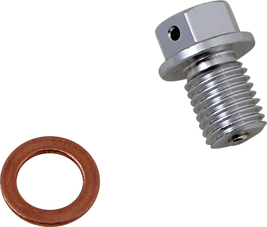 Moose Racing Magnetic Drain Plug For Honda CR125 1984-2007 - Anodized Clear Silver